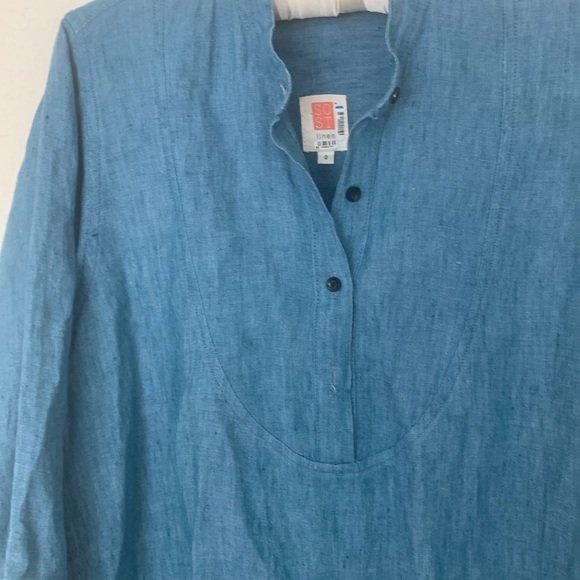 South Street linen long line top - Picture 5 of 9